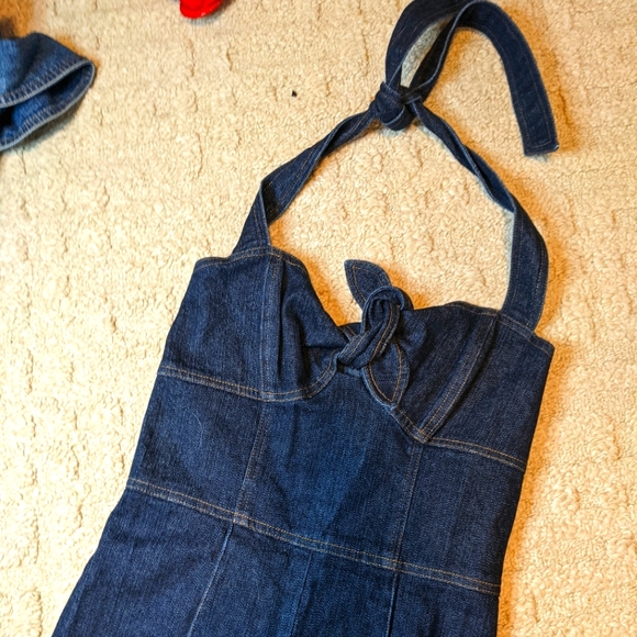 RARE Betsey Johnson Denim Jumpsuit - Picture 2 of 6